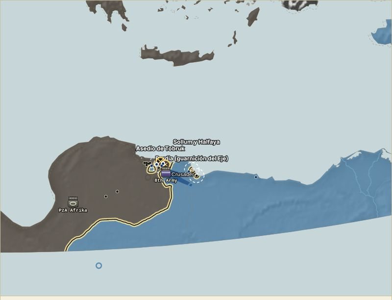 Mapa de El Alamein en octubre de 1942