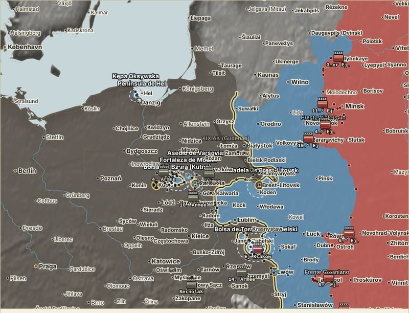 Mapa de la invasión de Polonia